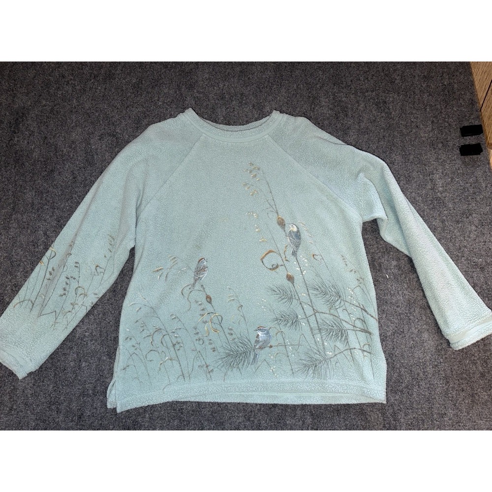 Artisans Apparel Sweater Women's bird print vintage pullover scenic grandmacore